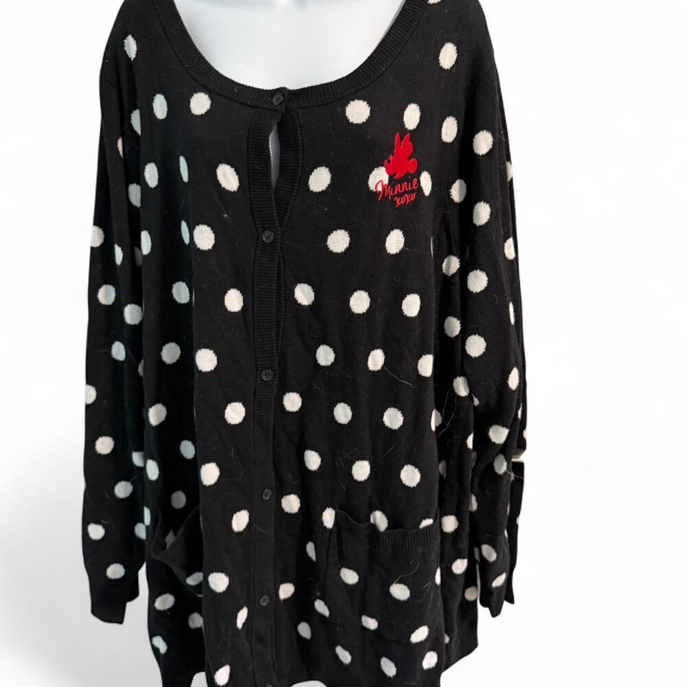 Disney Minnie Mouse Black and White Polka Dot Cardigan - Size 5X NWT
